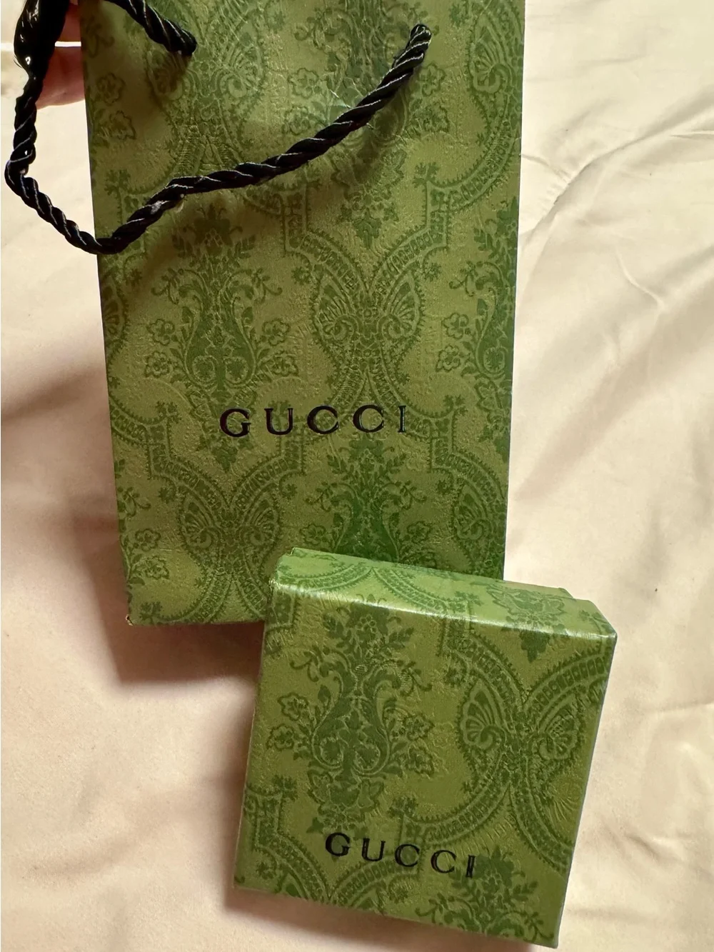 Gucci Gold and Tan GG Padlock Key & Card Holder Charm